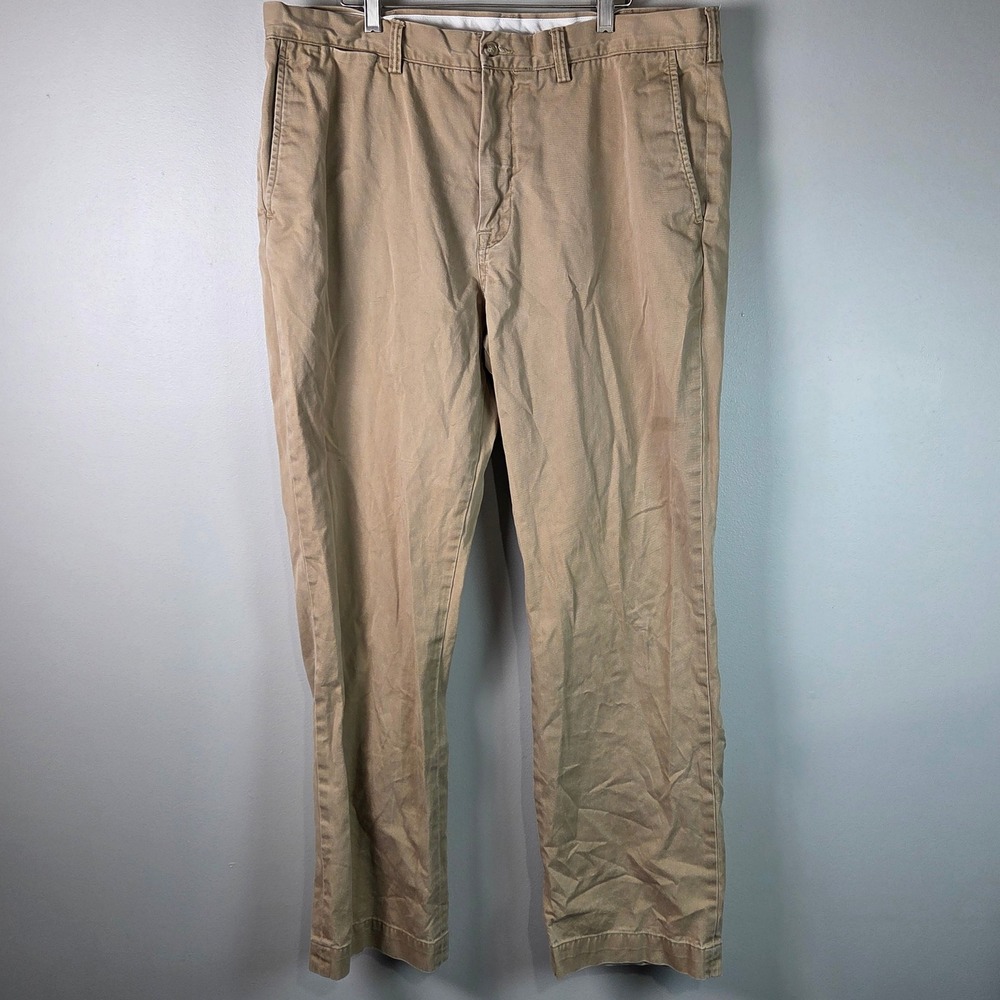 Polo Ralph Lauren Chino Pants Mens 36x30.5 Tan Excellent Classic Cotton Twill